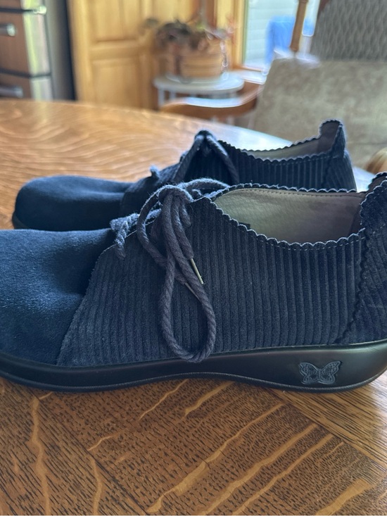 Alegria Shoes - Alegria Navy Corduroy & Suede Lace-Up Pyper Oxford EU 41 US 10.5-11